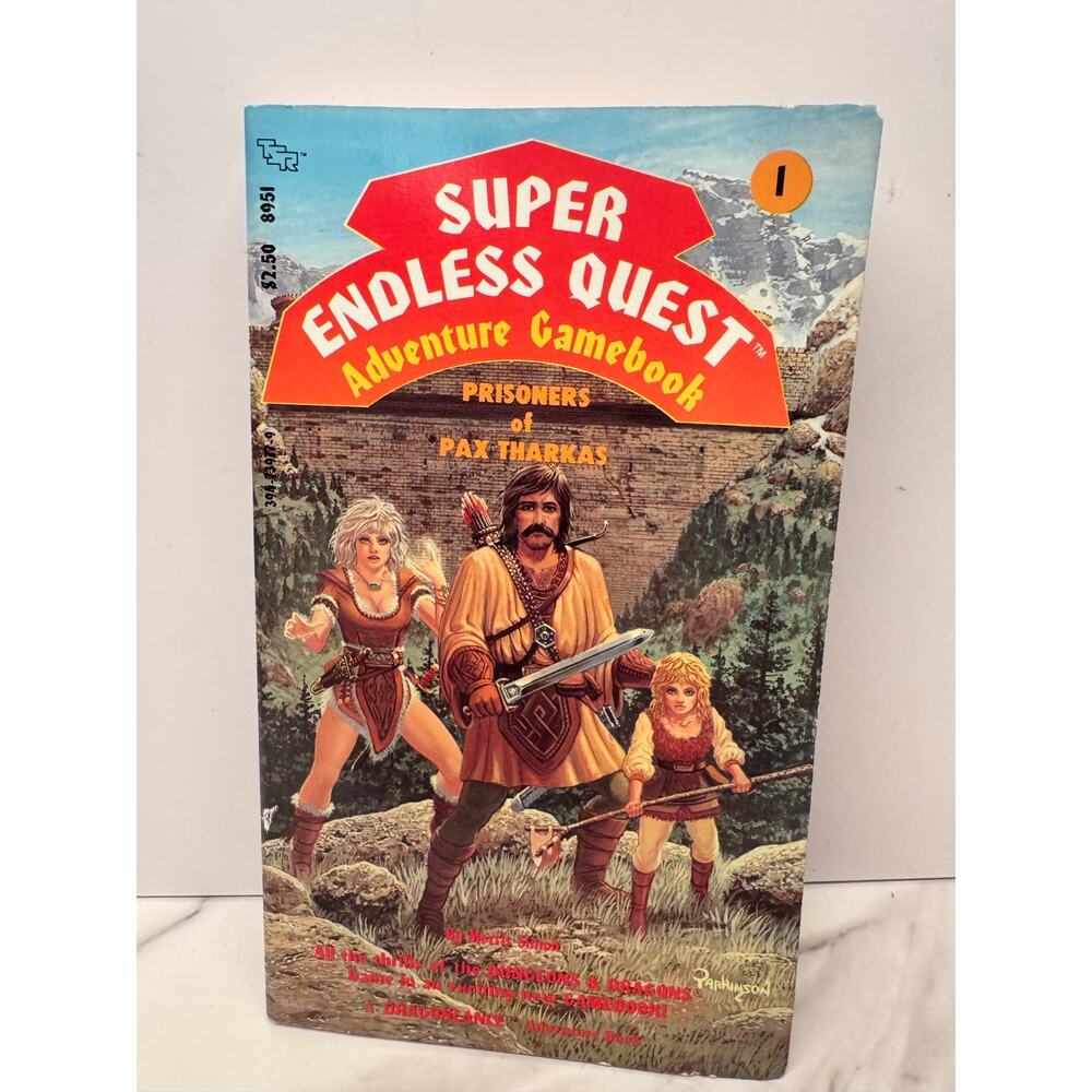 Super Endless Quest Adventure Gamebook Prisoners Of Pax Tharkas with card 1985